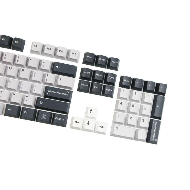 GMK Mercury Clone Keycaps Set Black White Cherry PBT - Image 3