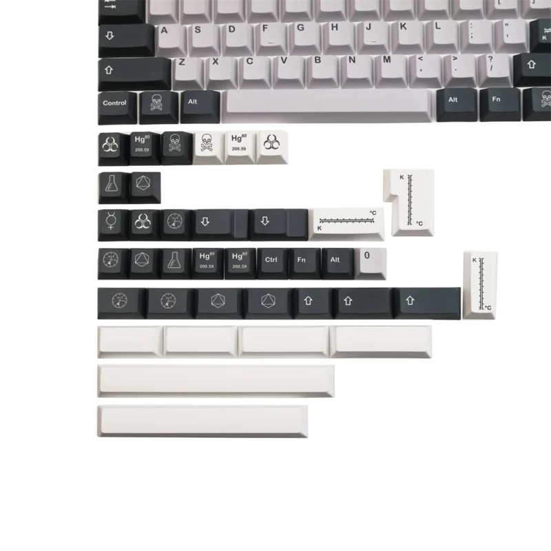 GMK Mercury Clone Keycaps Set Black White Cherry PBT - Image 5