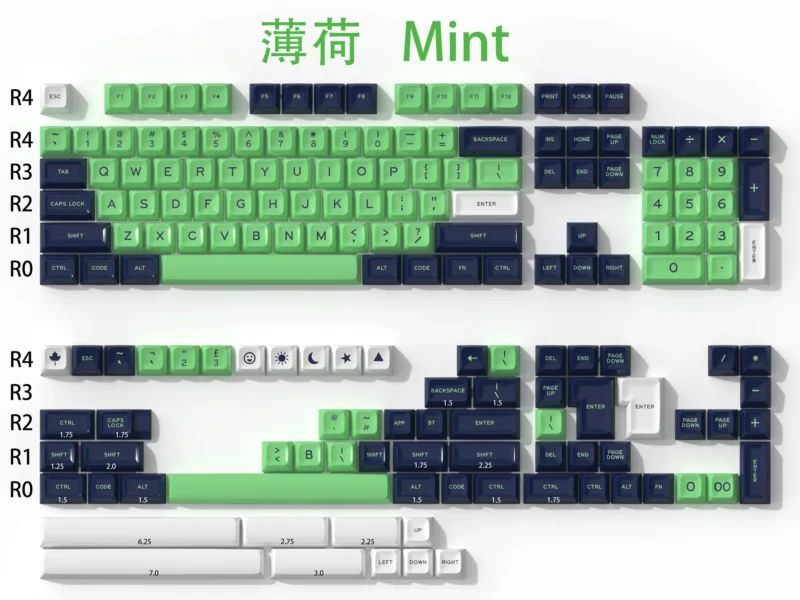 GMK Mint Clone Keycaps Set Green Blue SA Double Shot ABS - Image 7