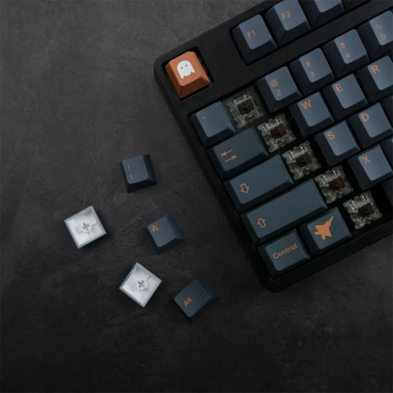 GMK Stealth Clone Keycaps Set Plane Black Brown Cherry PBT - Image 2