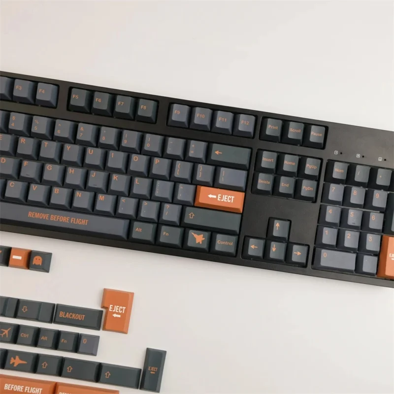 GMK Stealth Clone Keycaps Set Plane Black Brown Cherry PBT - Image 7