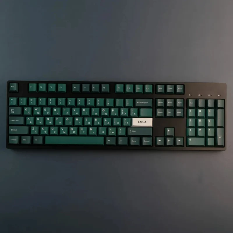 GMK Taiga Clone Keycaps Set Russian Green White Cherry PBT - Image 2