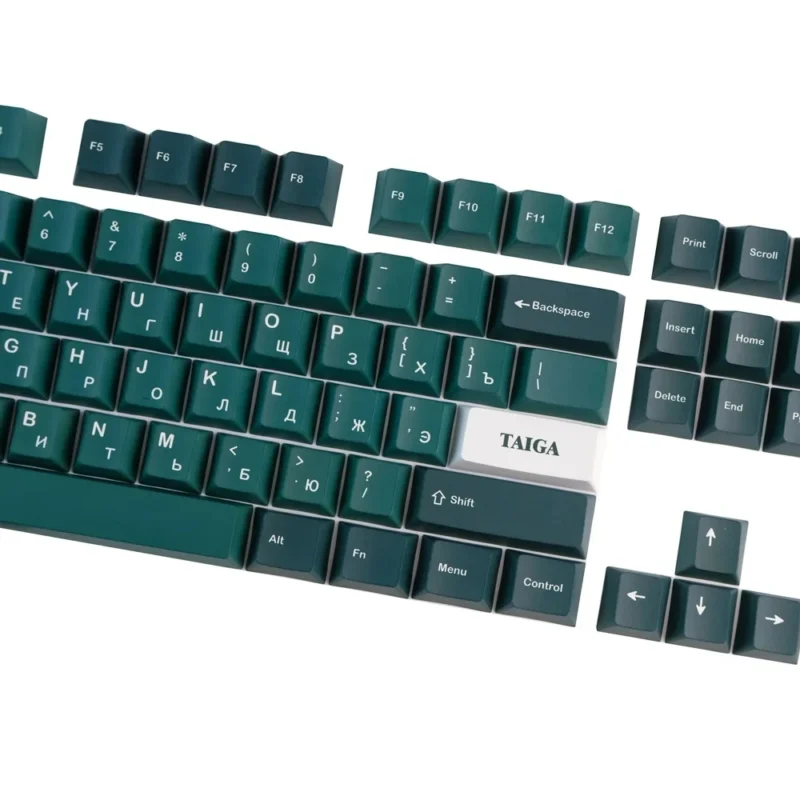 GMK Taiga Clone Keycaps Set Russian Green White Cherry PBT - Image 5