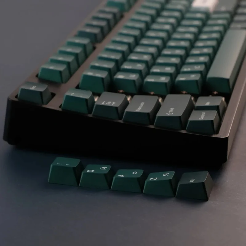 GMK Taiga Clone Keycaps Set Russian Green White Cherry PBT - Image 10