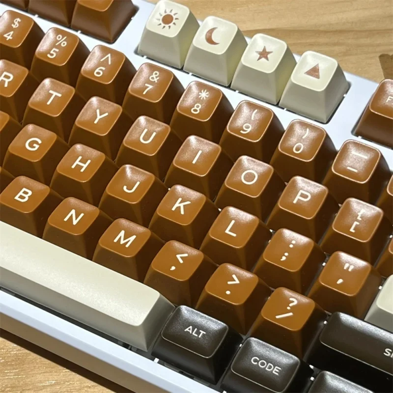 Rich Coffee Keycaps Set Brown Beige SA Double shot ABS - Image 2