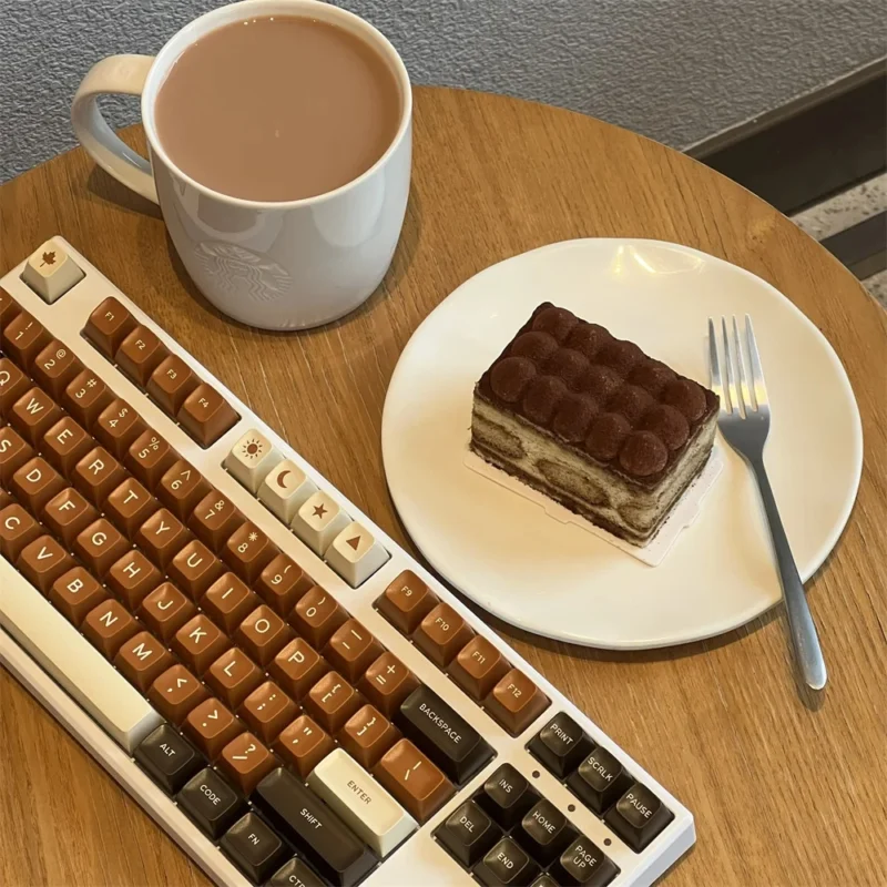 Rich Coffee Keycaps Set Brown Beige SA Double shot ABS - Image 4