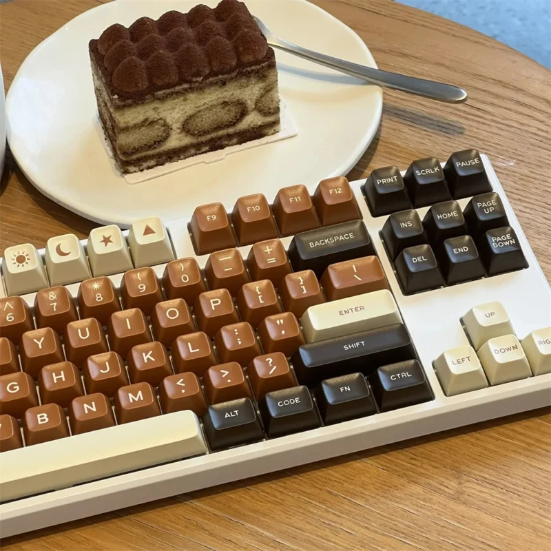 Rich Coffee Keycaps Set Brown Beige SA Double shot ABS - Image 6